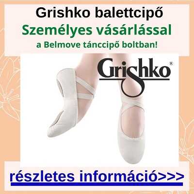 Grishko balettcipő vászonból, személyes vásárlás a tánckellékek boltjában, fazon és méretválaszték